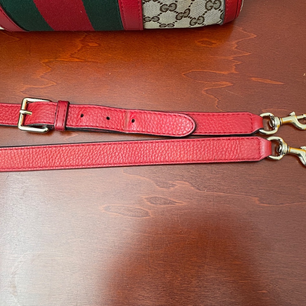 Gucci Boston Red Sherryline 2-way Crossbody Tote - Picture 14 of 15